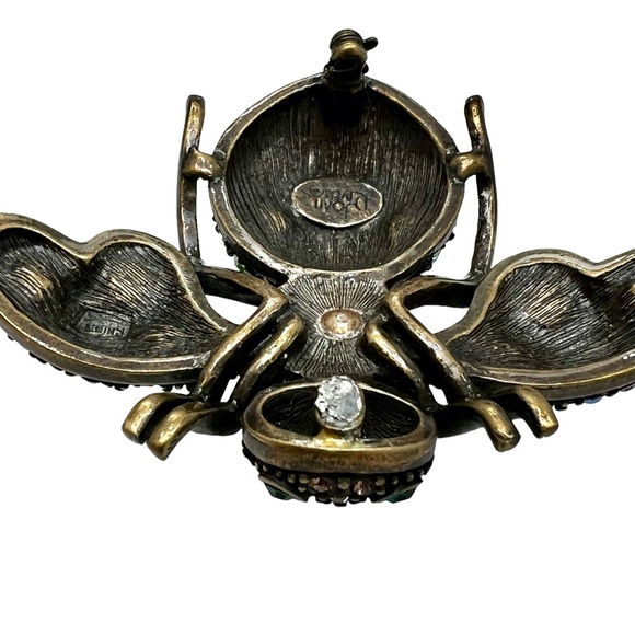 VINTAGE JOAN RIVERS CRYSTAL CRITTERS PRISMATIC LARGE BEE BROOCH - MISSING PIN - Picture 9 of 14